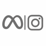 Logos de Meta e Instagram en gris